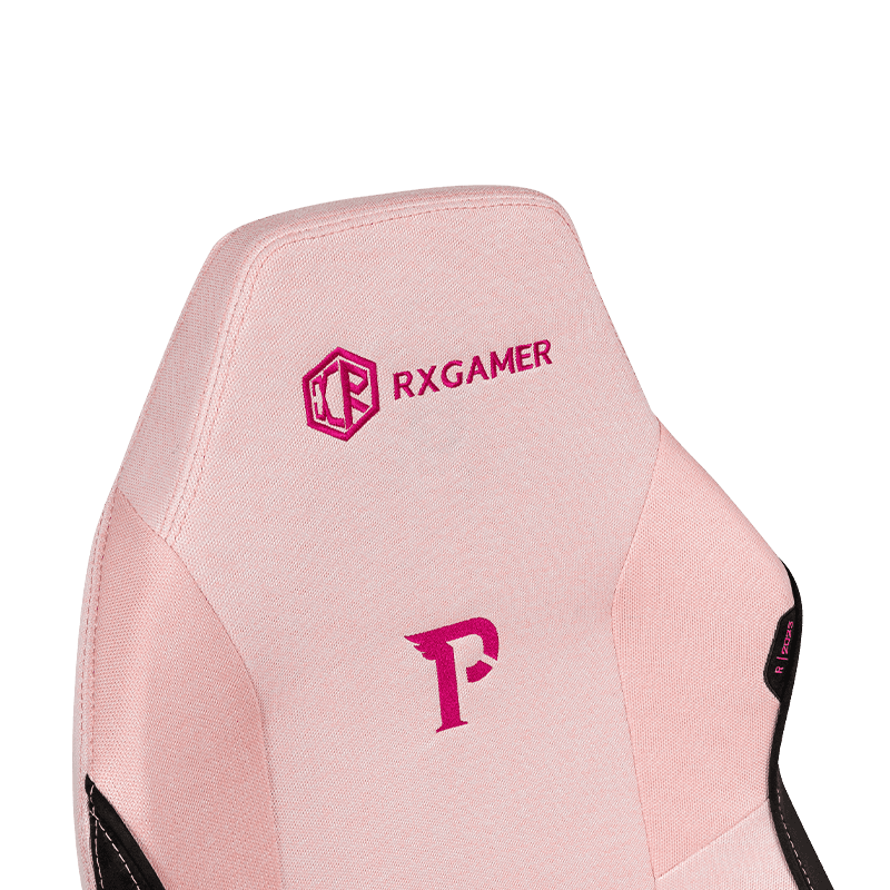 Qualität geht vor: Qualitätsinspektionsreise des modernen, atmungsaktiven Gaming-Stuhls mit rosafarbenem Netzstoff